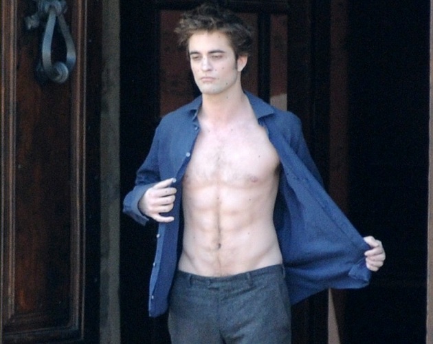 Robert Pattinson shirtless mag and vidcaps