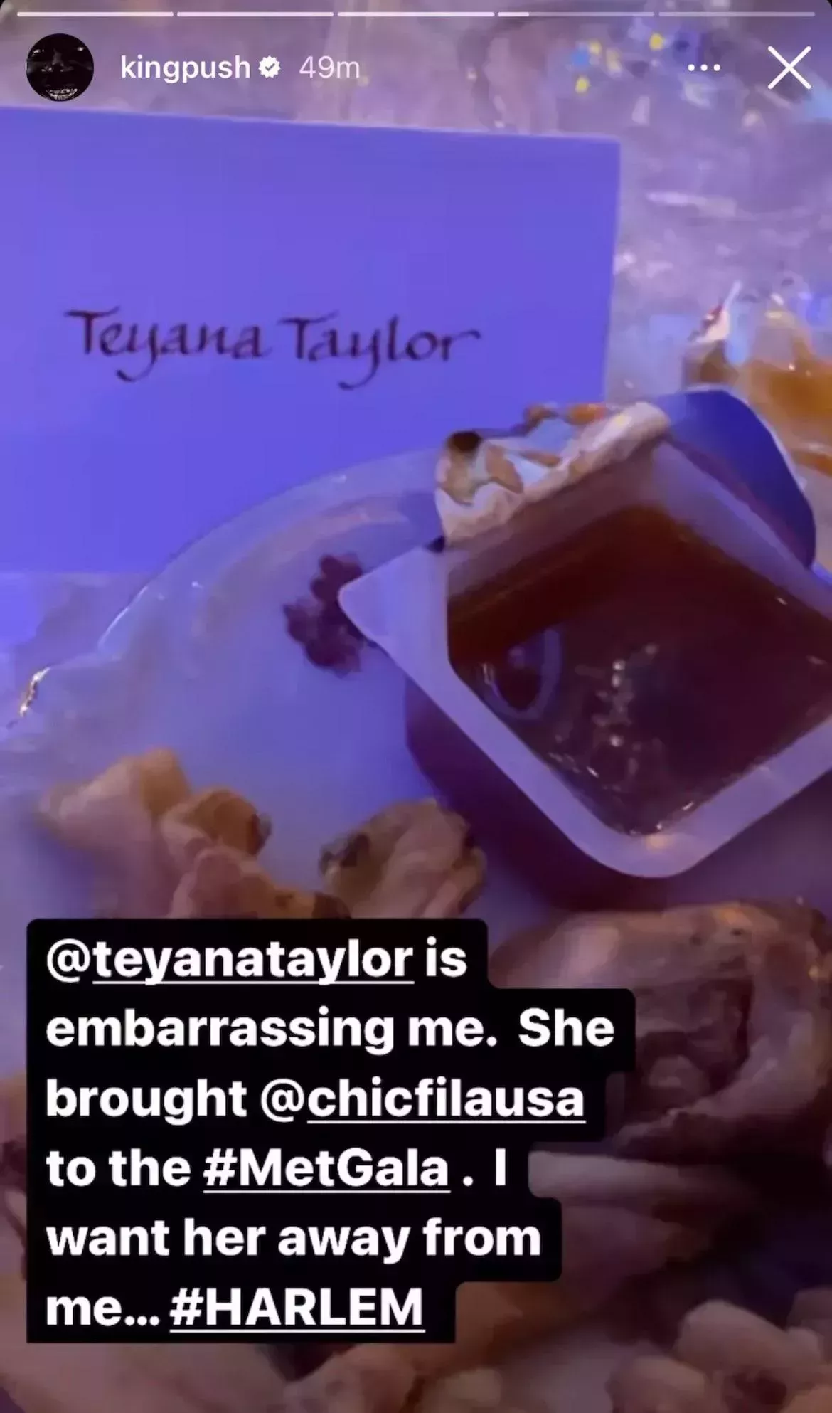 Teyana Taylor coló gofres fritos y nuggets en la Gala del Met