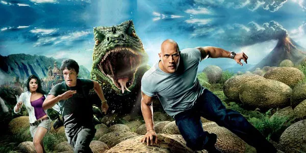 Vanessa Hudgens, Josh Hutcherson, and Dwayne Johnson in 'Journey 2: The Mysterious Island.' Warner Bros.