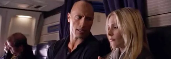 Dwayne Johnson calms down Kristen Bell in 'You Again.' Disney