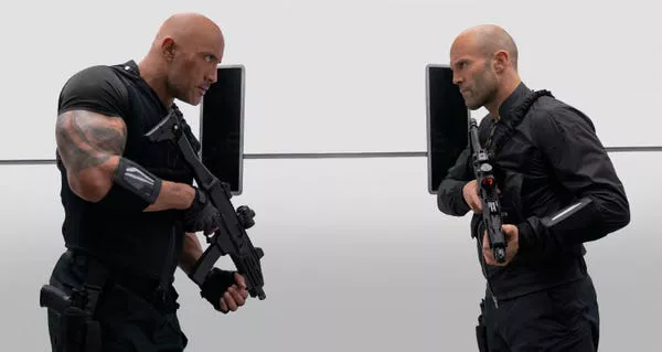 Dwayne Johnson and Jason Statham in 'Fast and Furious Presents: Hobbs and Shaw.' Daniel Smith/Universal