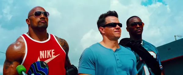 Dwayne Johnson, Mark Wahlberg, and Anthony Mackie in 'Pain & Gain.' Paramount via YouTube screengrab