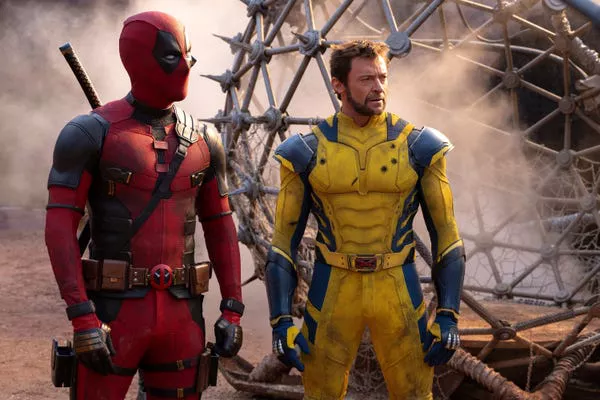 Ryan Reynolds as Deadpool/Wade Wilson and Hugh Jackman as Wolverine/Logan in 'Deadpool & Wolverine.'