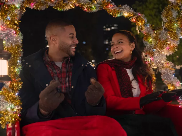 Devale Ellis and Christina Milian in 'Meet Me Next Christmas.'