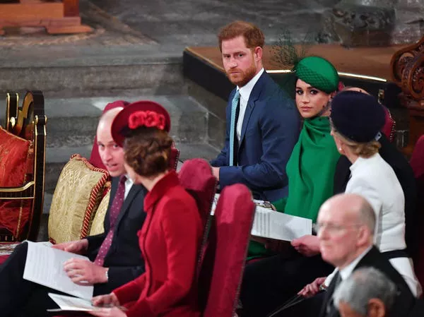 Príncipe Harry, Meghan Markle, Príncipe William y Kate Middleton en el Servicio de la Commonwealth