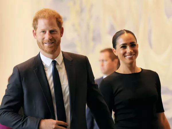 Príncipe Harry y Meghan Markle llegan a la sede de la ONU el 18 de julio de 2022, en Nueva York