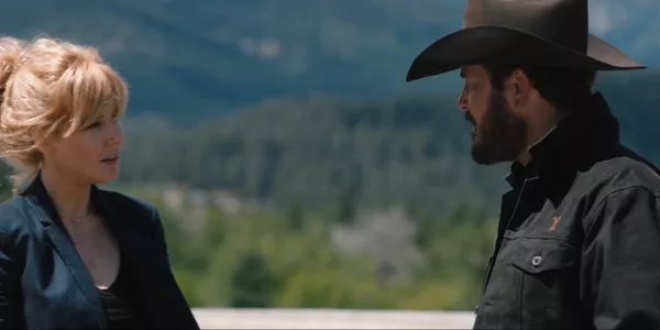 Beth (Kelly Reilly) y Rip (Cole Hauser) en 'Yellowstone' temporada uno, episodio nueve.