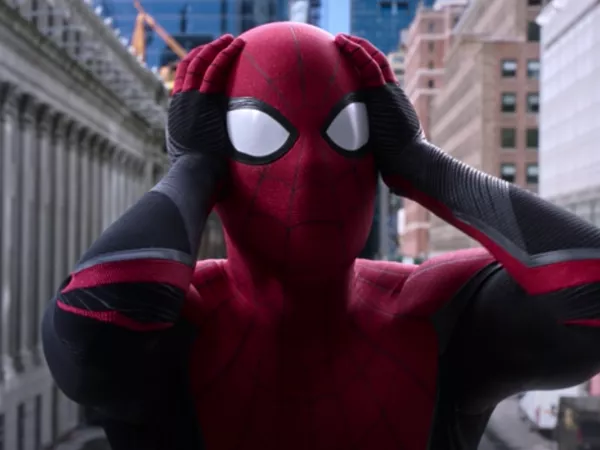 Spider-Man almost lets out an expletive at the end of 'Far From Home' when his identity is revealed. Columbia Pictures