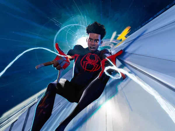 Miles Morales/Spider-Man (voiced by Shameik Moore) in 'Spider-Man: Across the Spider-Verse.' Sony Pictures Animation