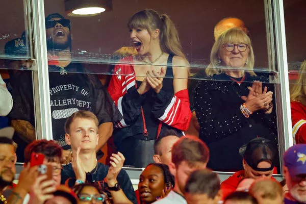 Taylor Swift and Donna Kelce at Arrowhead Stadium on October 12, 2023.