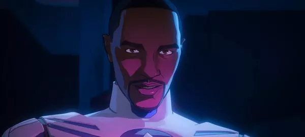 Sam Wilson (voz de Anthony Mackie) en la temporada tres de la serie animada de Marvel 'What If...?'.