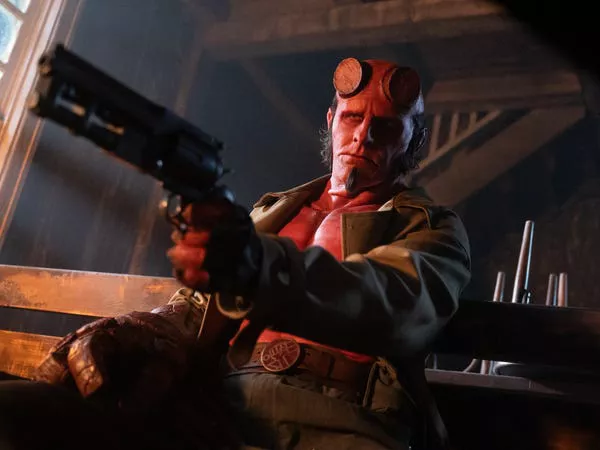 Jack Kesy as Hellboy in 'Hellboy: The Crooked Man.'