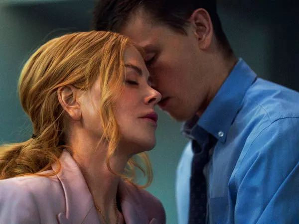 Nicole Kidman and Harris Dickinson have a steamy affair in 'Babygirl.' Niko Tavernise/A24