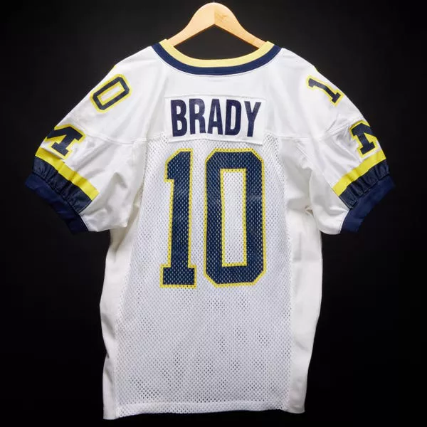 The jersey Brady wore during his final collegiate football game at the University of Michigan sold for $792,000.