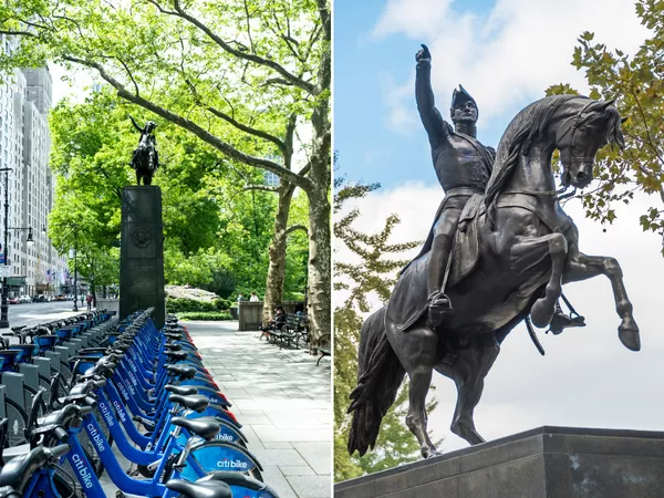 La estatua se puede ver en Central Park South.