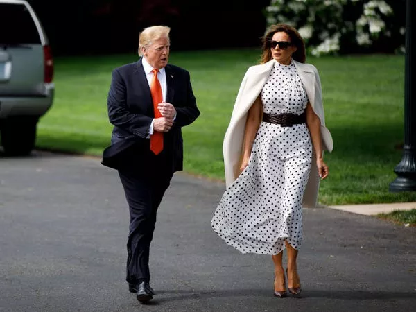 Donald y Melania Trump en la Casa Blanca en abril de 2019