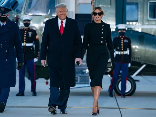 Donald y Melania Trump en enero de 2021