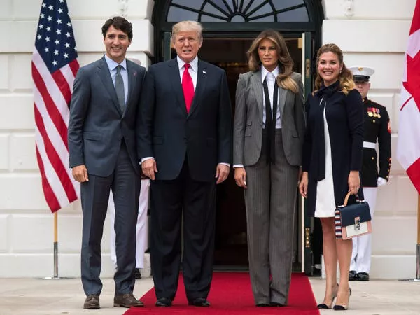 Donald y Melania Trump con Justin y Sophie Grégoire Trudeau en octubre de 2017