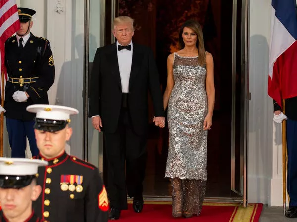 Donald y Melania Trump en la Casa Blanca en abril de 2018