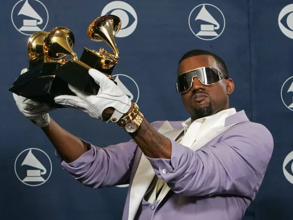 Kanye West at the 48th Grammy Awards on February 8, 2006.