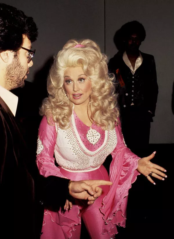 Dolly Parton at the Hollywood Palladium in 1977.