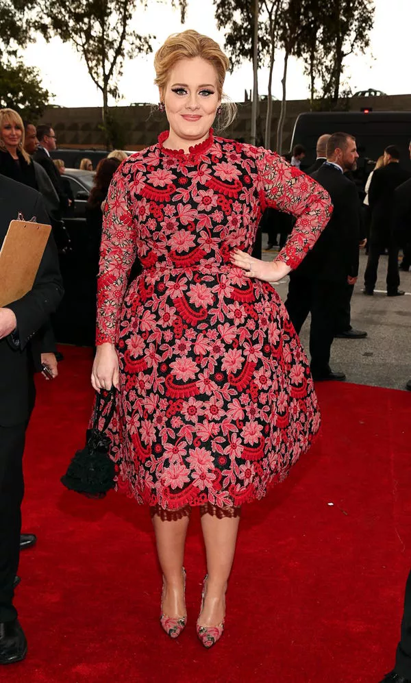 Adele arrives at the 55th Grammy Awards on February 10, 2013.