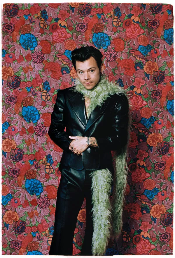 Harry Styles poses at the 2021 Grammy Awards on March 14, 2021.