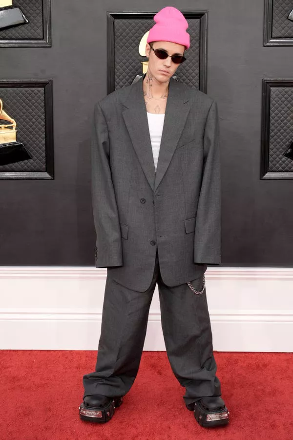 Justin Bieber at the 2022 Grammys.