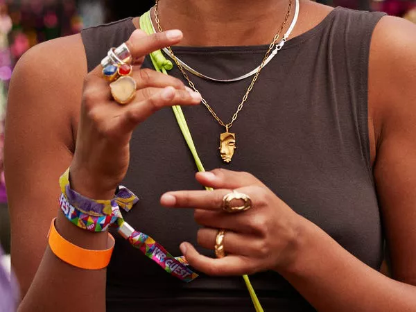 Wearing rings on multiple fingers is in.