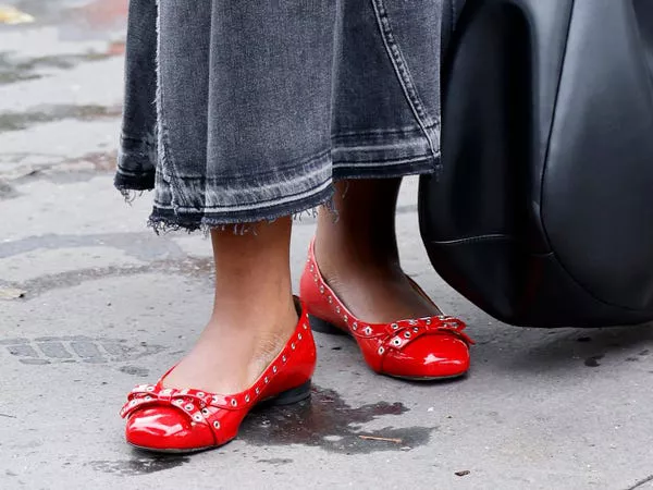 Ballet flats can be simple or elaborate.