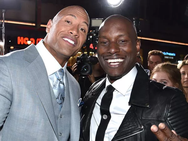 Johnson y Tyrese Gibson en abril de 2015.