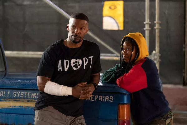 Jamie Foxx and Dominique Fishback in 'Project Power.' Netflix