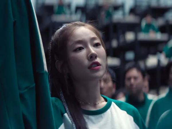 Song Ji-Woo plays player 196, Kang Mi-na, in 'Squid Game'. Netflix