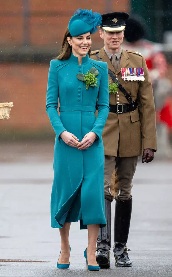 Kate Middleton asiste al Desfile del Día de San Patricio en Mons Barracks en marzo de 2023. Samir Hussein/WireImage