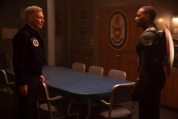 Harrison Ford y Anthony Mackie en 'Captain America: Brave New World'. Eli Adé/Marvel Studios