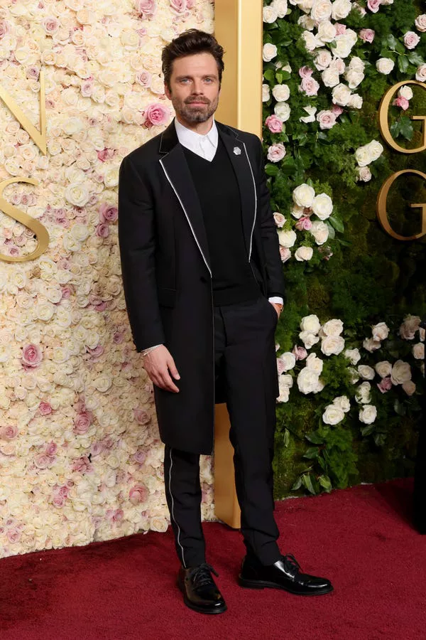 Sebastian Stan attends the 2025 Golden Globe Awards.