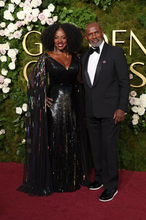 Viola Davis y Julius Tennon asisten a los Golden Globes 2025