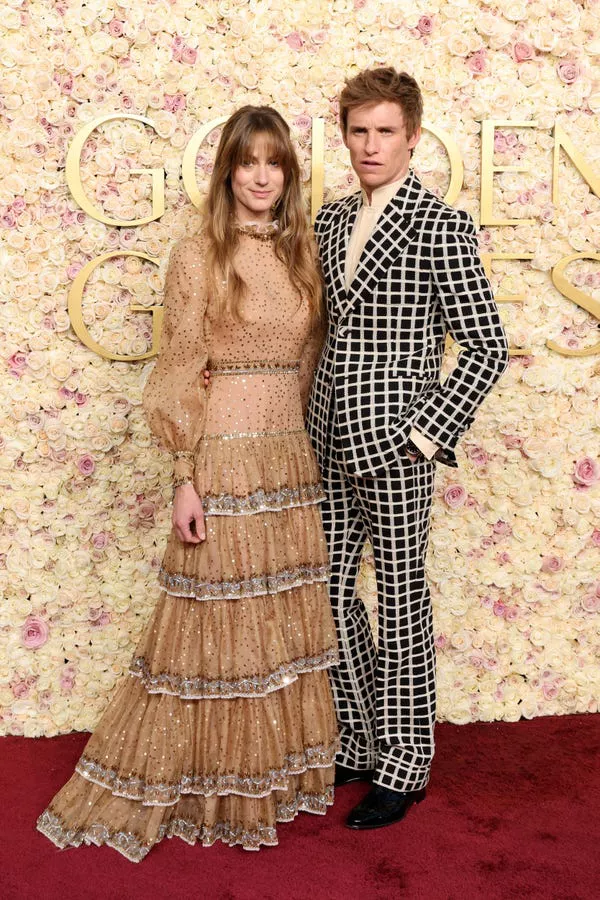 Hannah Bagshawe y Eddie Redmayne asisten a los Golden Globe Awards 2025