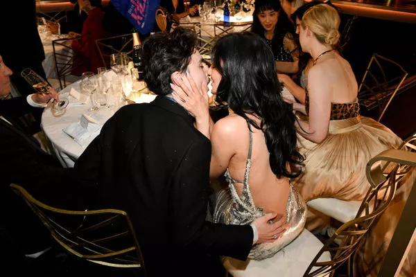 Timothée Chalamet y Kylie Jenner en los Golden Globes 2025