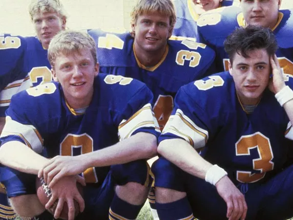 Anthony Michael Hall and Robert Downey Jr. in 'Johnny Be Good.' Orion Pictures