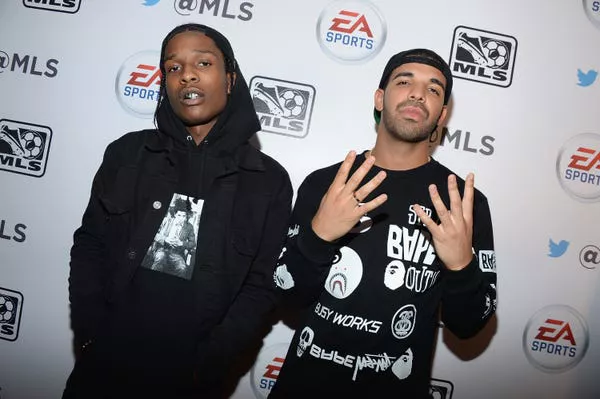 Drake and A$AP Rocky were photographed together in 2013.