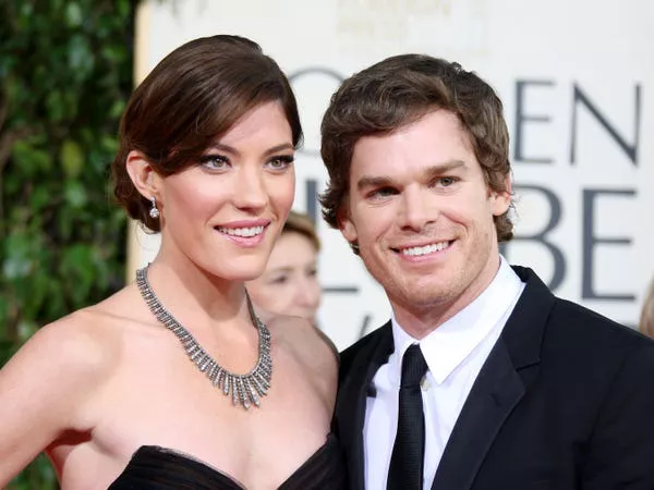 Jennifer Carpenter y Michael C. Hall en los 66th Annual Golden Globe Awards en 2009.