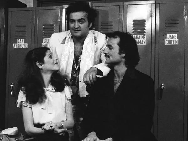 Gilda Radner, John Belushi y Bill Murray en 1978. NBCU Photo Bank/Getty Images