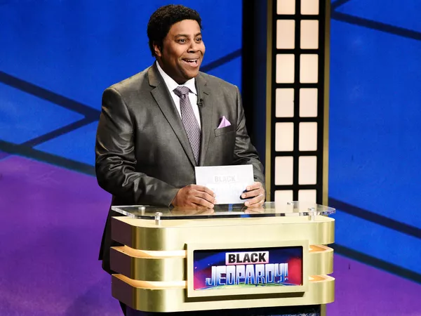 Kenan Thompson as Darnell Hayes during 'Black Jeopardy' in 2018. Will Heath/NBCU Photo Bank/NBCUniversal/Getty Images