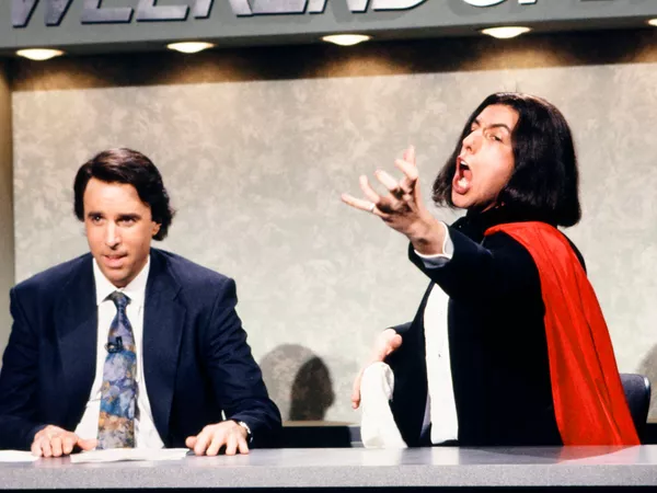 Kevin Nealon and Adam Sander as Opera Man during a 1992 Weekend Update. Alan Singer/NBCU Photo Bank/NBCUniversal/Getty Images