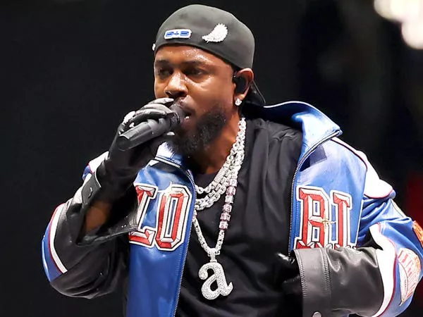 Lamar wore a statement piece necklace at the 2025 Super Bowl halftime show. Gregory Shamus/Getty Images