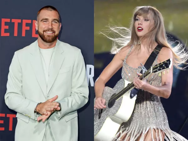 Travis Kelce y Taylor Swift fotografiados en julio de 2023.