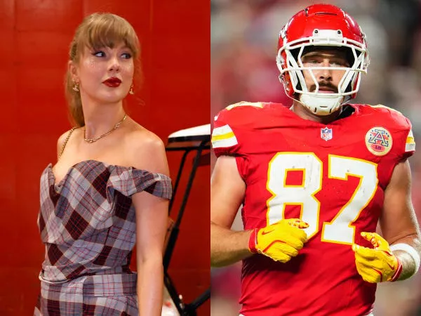 Taylor Swift y Travis Kelce en el juego de los Chiefs en Kansas City el 7 de octubre de 2024.