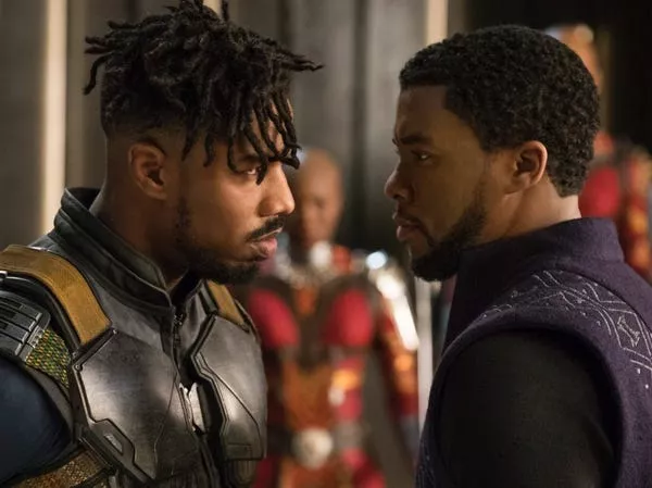 Michael B. Jordan y Chadwick Boseman en 'Black Panther.' Walt Disney Studios Motion Pictures