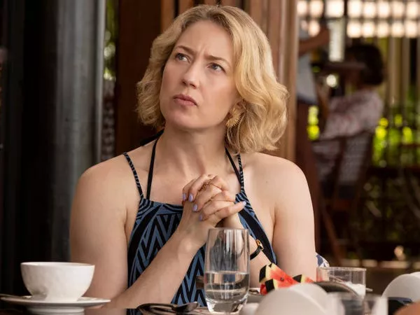 Carrie Coon as Laurie in season three of 'The White Lotus.'